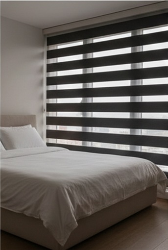 Persiana Sheer Elegance tipo Dim Out para mayor privacidad y oscuridad en dormitorios.